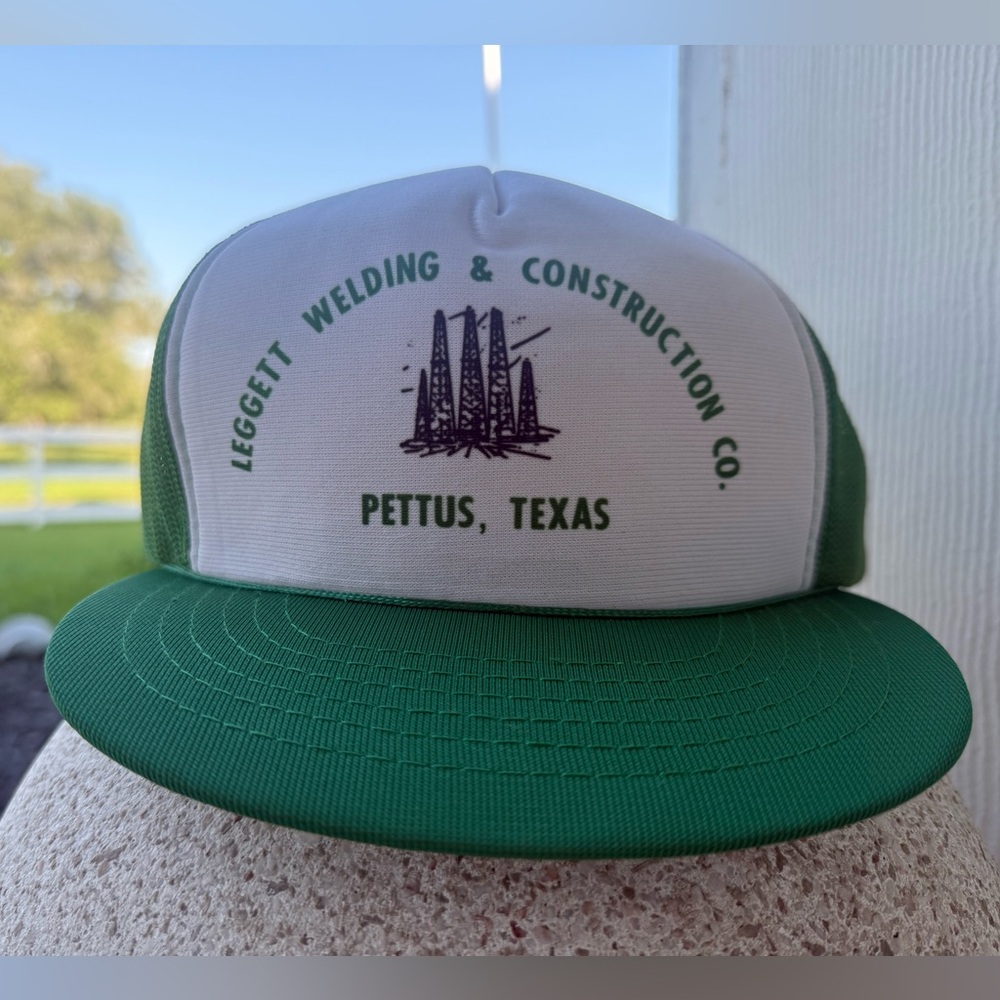 Vintage Green and White Trucker Hat